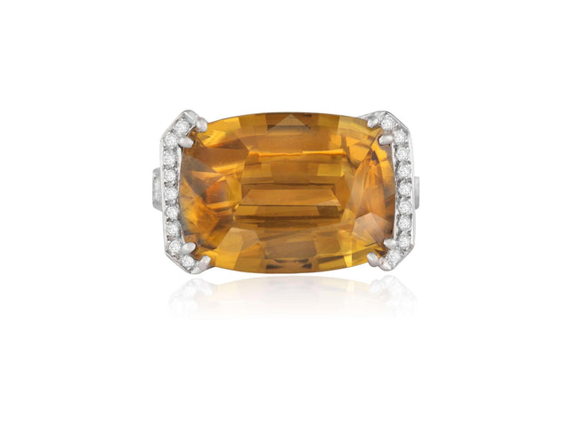 Bague Bague zircon coussin caramel fumé 58 Facettes 133857
