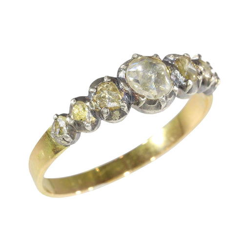 Bague 61 Bague victorienne romantique en diamants intemporelle des années 1840 58 Facettes 24137-0127