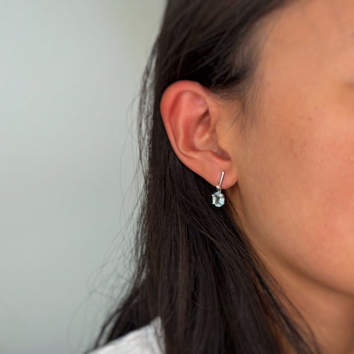 Boucles d'oreilles Boucles d'oreilles - Or blanc, Diamants & Aigue-Marines 58 Facettes 250319R