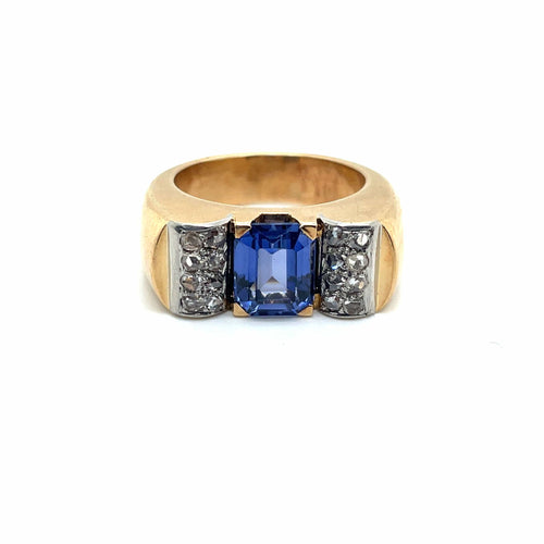 Bague 56 Bague Tank or jaune, platine 58 Facettes