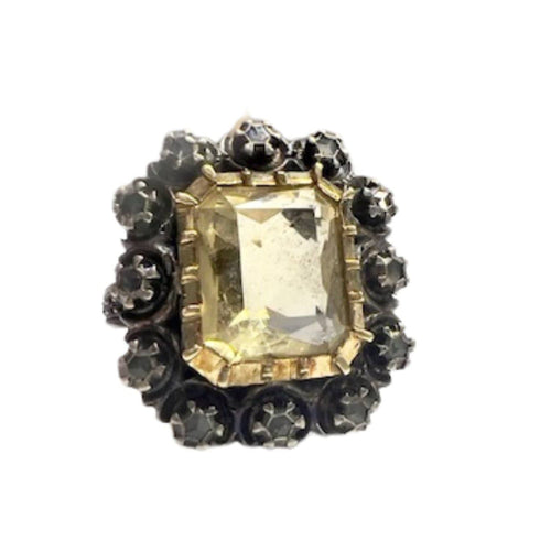 Bague 55 Bague début en or et argent avec saphir et citrine 58 Facettes Q133B (950)