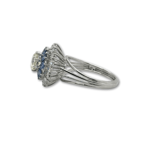 Bague 66 Bague Marguerite Or blanc - Saphirs et Diamants 58 Facettes 1.0000422/4