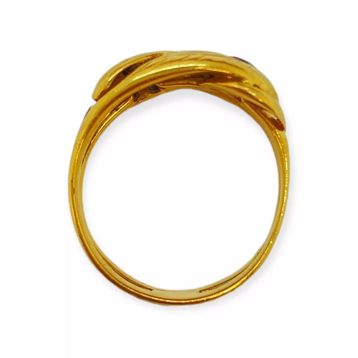 Bague 56 Bague double anneau or jaune empierrée 58 Facettes 330066220