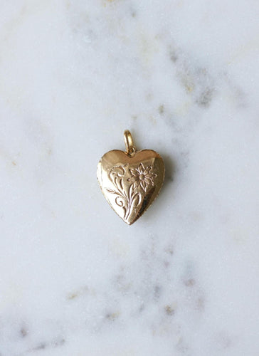 Pendentif Pendentif Ancien Cœur Diamants sur Or Rose 58 Facettes