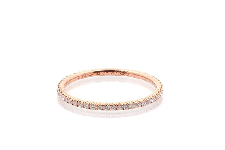 Bague 53 Alliance signée Cartier en or et diamants 58 Facettes 27282