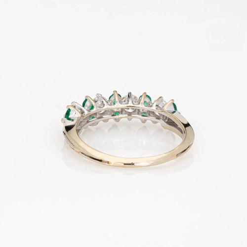 Bague 47 Bague Diamant Émeraude Bande Or Blanc 58 Facettes G13165