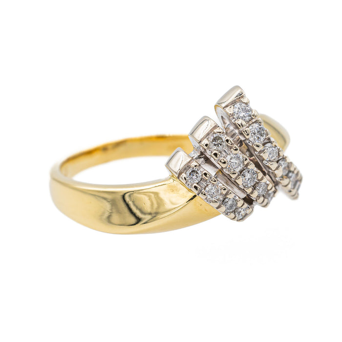 Yellow gold diamond ring