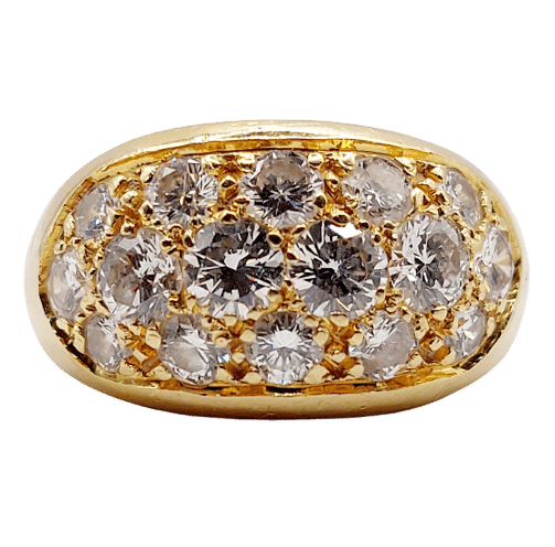 Bague 53 Bague jonc bombée or jaune et 2,20 carats de diamants taille brillant 58 Facettes A06334