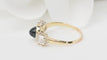 Bague 51 Bague or jaune, cabochon saphir, diamants 58 Facettes 32794