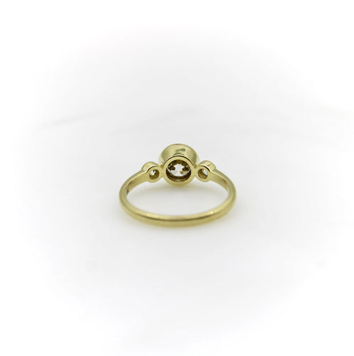 Bague 54 Bague de fiançailles trilogie en or 18 carats avec diamants taille européenne ancienne 58 Facettes