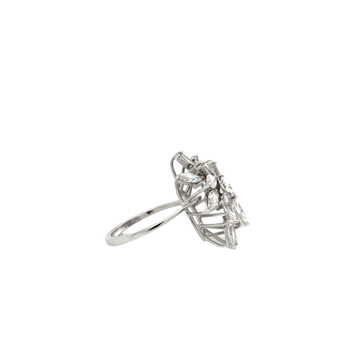 Bague 53 Bague cocktail en diamants marquise et baguette 58 Facettes 1.0002595/4