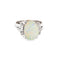Bague 55 Bague en opale naturelle, diamant, platine, bijoux fins 58 Facettes G14063
