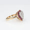 Bague Vintage Pave Diamond Ruby Heart Ring 14k Yellow Gold Sz 5 Cocktail Fine Jewelry 58 Facettes G13502