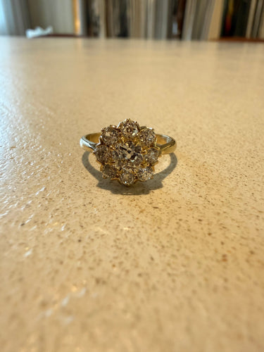 Bague 52 Antique yellow gold and diamond ring 58 Facettes