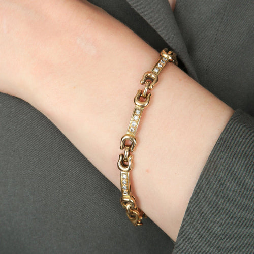 Bracelet Or Jaune / Diamants BRACELET "VINTAGE" OR & DIAMANTS 58 Facettes BO/220032 RIV