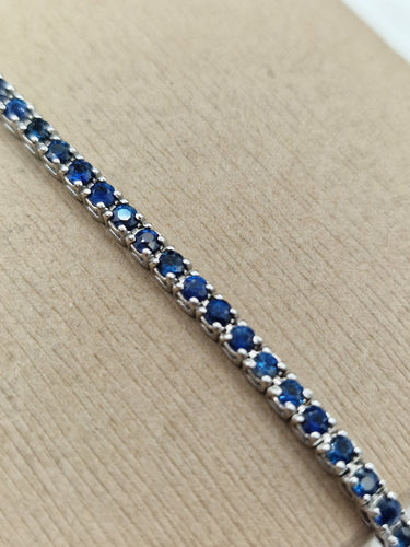 Bracelet Bracelet tennis saphir en or blanc 58 Facettes
