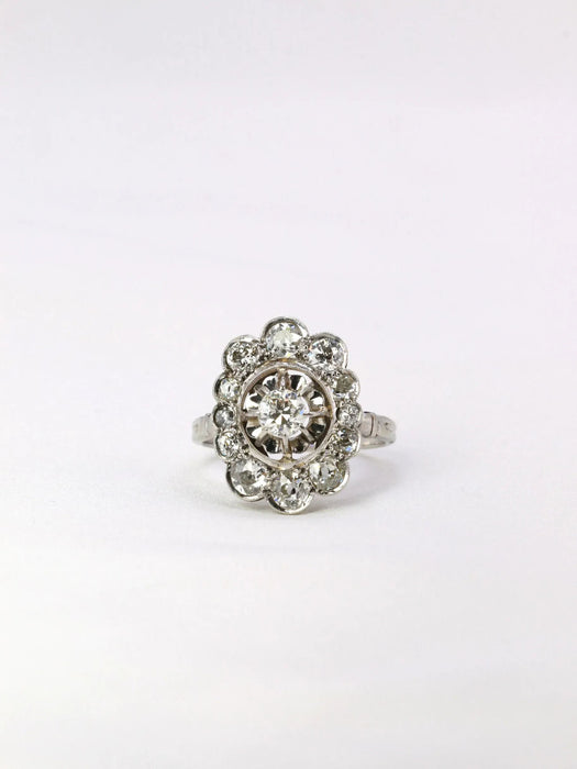 Daisy ring Art Deco diamanten