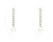 Boucles d'oreilles Boucles d'oreilles en or blanc avec diamants et perles 58 Facettes