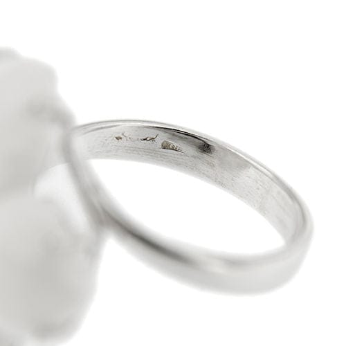 Blomster-ring med hvid onyx 