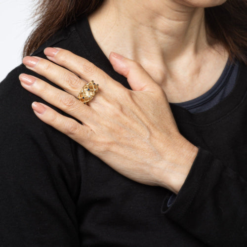 Bague 54 Bague vintage en or jaune, saphir et diamants 58 Facettes G13928