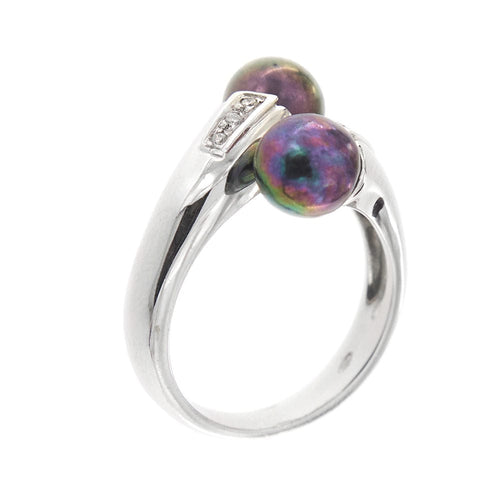 Bague 55 Bague perles de Tahiti et diamants 58 Facettes 28697