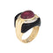 Bague Bague en or 18 carats vintage avec diamants et tourmaline rose et onyx des années 80, taille 7,5 58 Facettes G13596