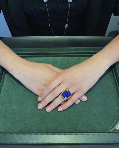 Bague 54 POMELLATO - Bague Portrait Or Rose et Lapis-Lazuli 58 Facettes 2.18501