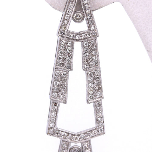 Boucles d'oreilles Boucles d'oreilles Art Déco en or blanc avec perles et diamants 58 Facettes