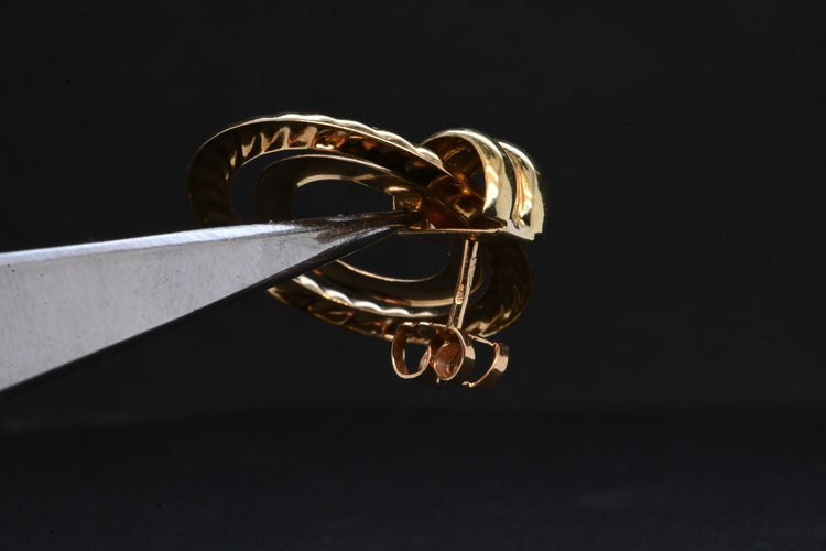 Boucles d'oreilles Boucles d'oreilles doubles créoles dorées 58 Facettes