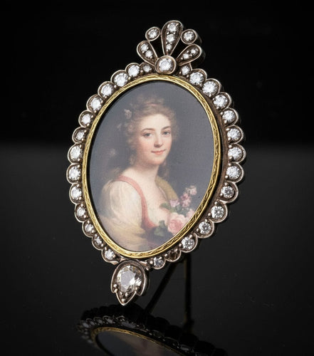 Pendentif Imponente ciondolo portaritratto austroungarico 58 Facettes