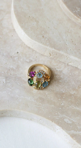 Bague 54 BVLGARI - Bague Astrale or jaune, pierres fines et diamants 58 Facettes