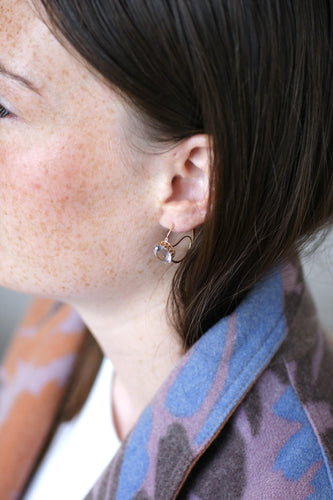 Boucles d'oreilles Boucles d'Oreilles Poissardes Rondes Améthystes sur Or Rose 58 Facettes