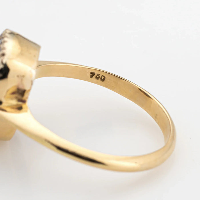 Saffier diamant Vintage edelsteen verlovingsring geel goud