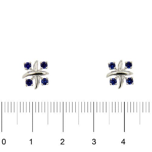 Boucles d'oreilles Tiffany & Co. - Boucles d'oreilles en platine serties de saphirs 58 Facettes 38212