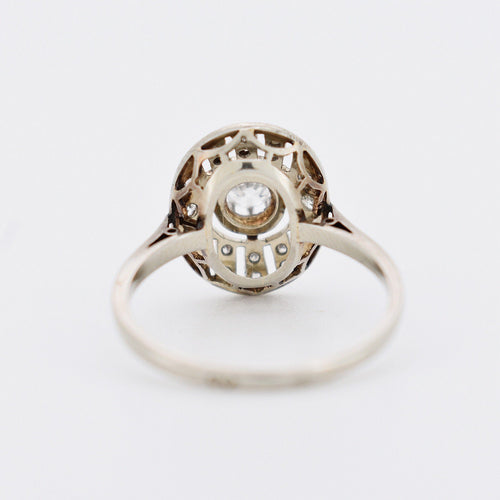 Bague 53 Bague Art Deco Or Blanc Platine et Diamants 58 Facettes 249-1