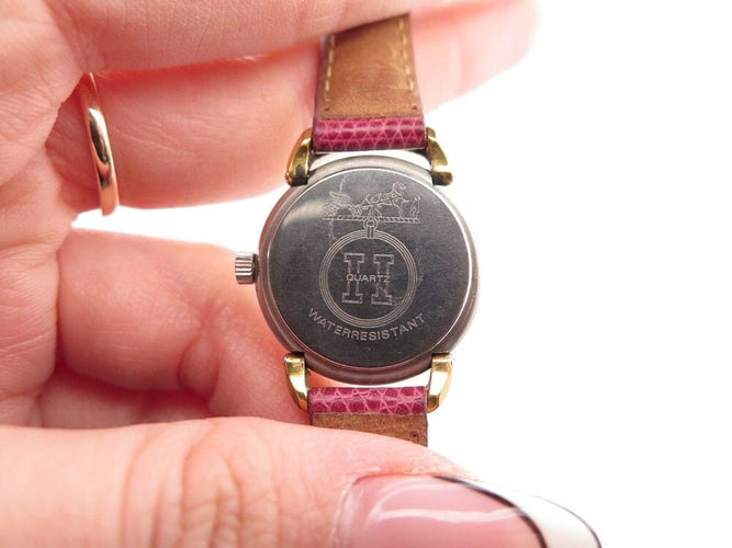 Montre vintage montre HERMES pullman 24mm plaque or et acier quartz 58 Facettes 259817