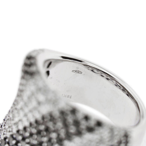 Bague 55 Bague bandeau diamants noirs et blancs 58 Facettes 25639