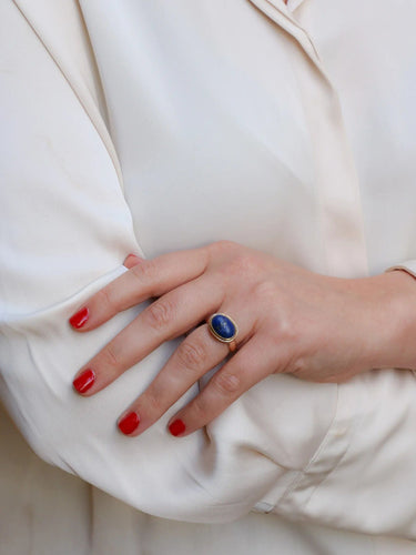 Bague Bague vintage lapis lazuli or jaune 58 Facettes 1039.2