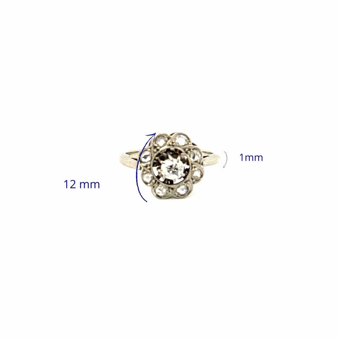 Bague 52 Bague Marguerite Or Blanc 18k & Diamants 58 Facettes 104-GS34888-2