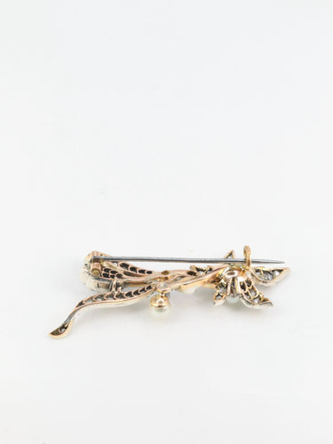 Broche Broche Erable en Or, Diamants, et Perles Fines 58 Facettes 275
