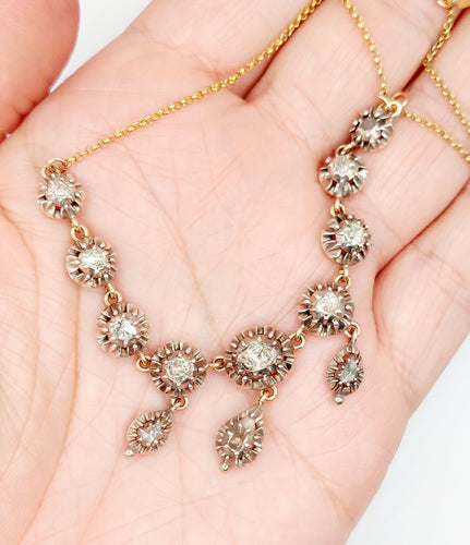 Collier Collier victorien or, argent et diamants 58 Facettes A05344
