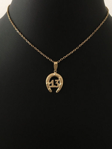 Pendentif Pendentif fer à cheval en or jaune 58 Facettes