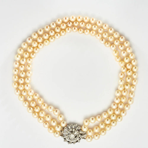 Collier Collier Perles Or & Diamants 58 Facettes BO/230036 STA