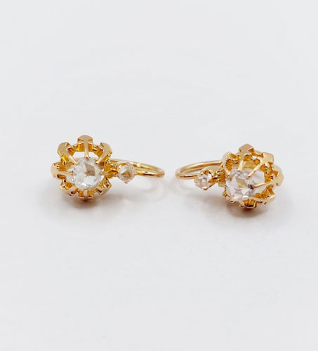 Dormeuses victoriennes or rose, diamants taille rose (circa 1880) 58 Facettes A06212