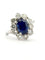 Bague 55 Bague en or saphir de Ceylan non chauffé et diamants 58 Facettes