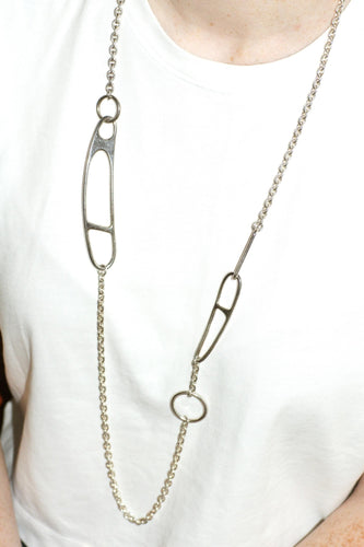 Collier Hermès Sautoir Chaine d'Ancre Twist en Argent 100 cm 58 Facettes