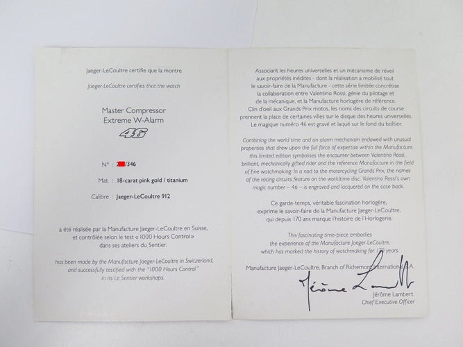 Montre montre jaeger lecoultre chrono master compressor extreme w alarm 58 Facettes 259399