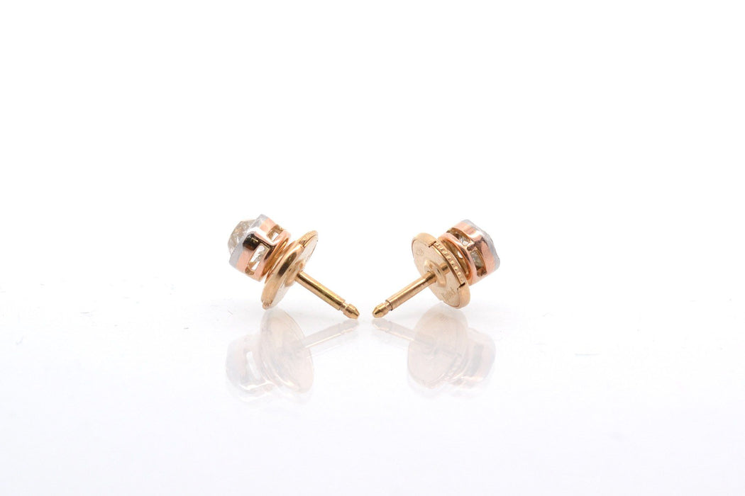 Gold diamond stud earrings