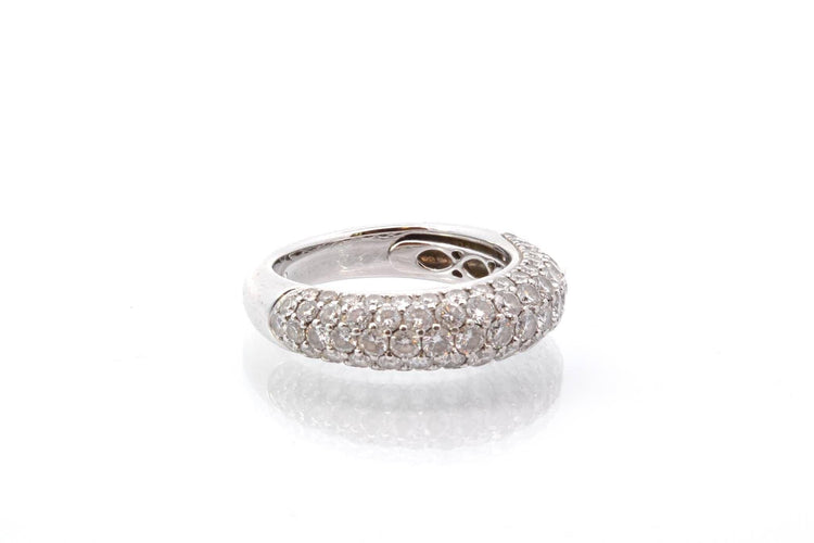 Bague 54 Bague jonc or blanc diamants 58 Facettes 26851