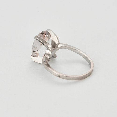 Bague 55,5 Bague cocktail or gris, quartz rose 58 Facettes COG0610